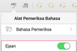 Mengaktifkan ejaan
