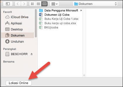 Menu Buka File melihat tampilan Di Mac saya.