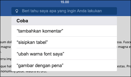 Gunakan bahasa alami untuk memberi tahu alat Beri Tahu Saya apa yang ingin Anda lakukan.