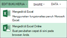 Edit di Excel Online di menu Edit Buku Kerja