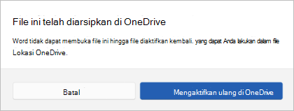 Ikon file OneDrive yang diarsipkan
