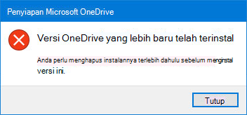 Pop-up kesalahan OneDrive