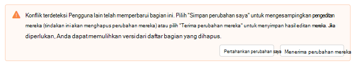 Cuplikan layar yang memperlihatkan konflik Peringatan yang terdeteksi di Nawala Outlook