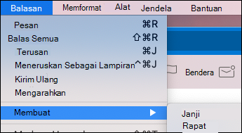 Buat acara dari email di Outlook untuk Mac.