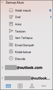 Kotak Masuk Terpadu di Outlook untuk Mac.