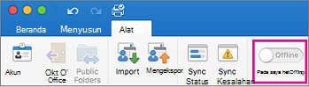 Pindahkan penggeser ke offline