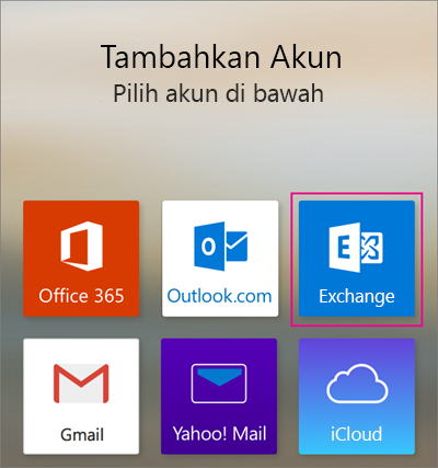 Menambahkan akun Exchange