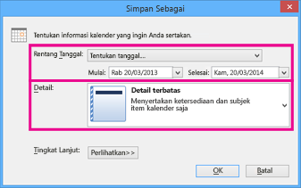 simpan kalender - pilih detail