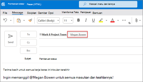 Nama lengkap dan email orang yang disebutkan diperlihatkan secara default