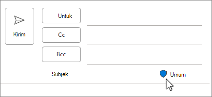 Ikon label sensitivitas di email baru
