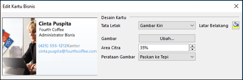 Anda bisa menambahkan gambar ke Kartu Nama Elektronik Anda.