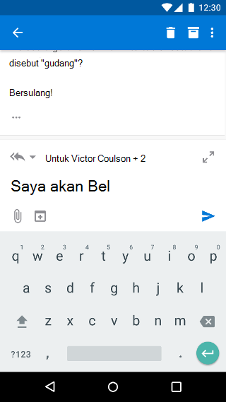 Menulis email di Outlook Mobile