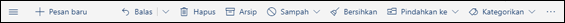 Toolbar pesan Outlook.com
