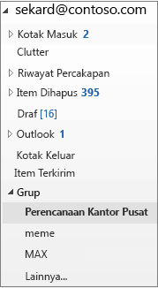 Memilih grup di Nav kiri