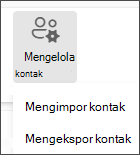 Memilih impor kontak dari menu Kelola