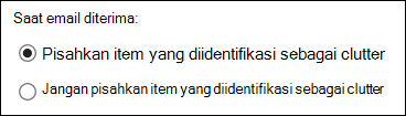 Clutter Outlook di web