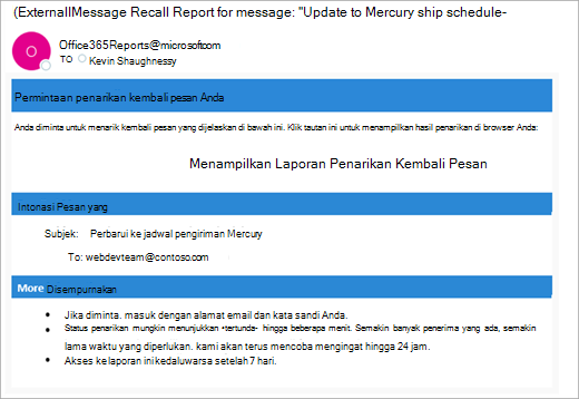 outlook untuk memeriksa cuplikan layar pesan satu