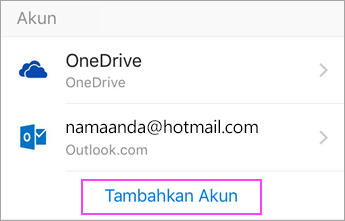 Ketuk Tambahkan Akun
