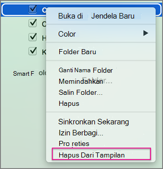 Hapus dari tampilan