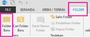 Pada tab Folder, klik Folder Baru.