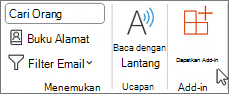 Pilih Dapatkan Add-in dari pita.