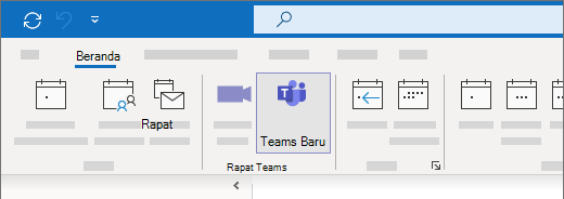 Pilihan Rapat Teams baru dalam tampilan Kalender Outlook