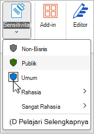 Menu Label Sensitivitas