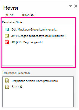 Perubahan Slide