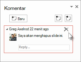 Menghapus komentar