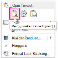 Opsi Tempel: Gunakan Tema Tujuan