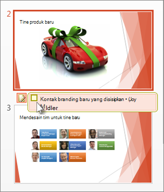Menampilkan perubahan
