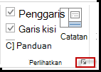 Peluncur kotak dialog di grup Perlihatkan