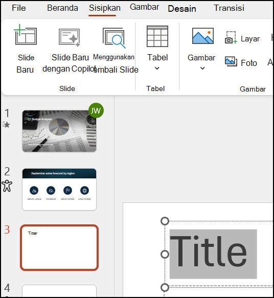 Teks format PowerPoint