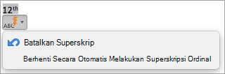 Memperlihatkan opsi untuk menghentikan penafsiran ordinal secara otomatis