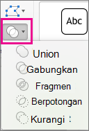 Menu Gabungkan Bentuk