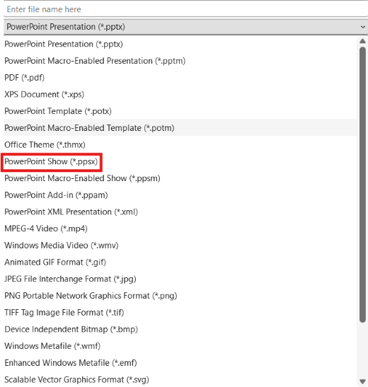 Cuplikan layar Peragaan PowerPoint.