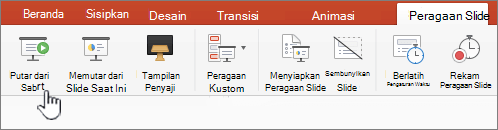 Tombol putar peragaan slide dari awal