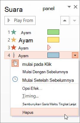 Menghapus efek animasi