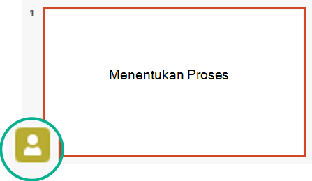 Indikator kehadiran di panel gambar mini slide