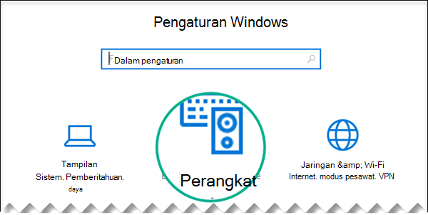 Pilih Perangkat dalam kotak dialog Pengaturan Windows