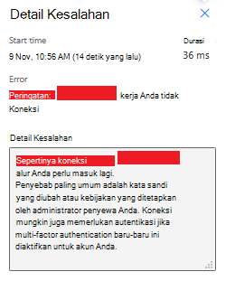Peringatkan koneksi Nama Koneksi Anda tidak berfungsi