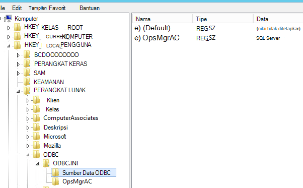 Subkey Sumber Data ODBC