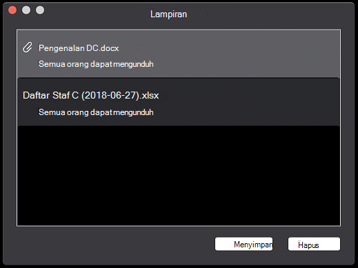 Kotak dialog Lampiran