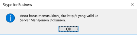 Pesan kesalahan ditampilkan saat Anda mencoba membuka file dari lokasi selain OneDrive for Business