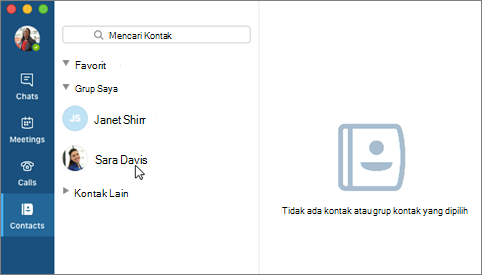 Klik kontak pada daftar Kontak