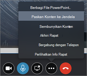Cuplikan layar memperlihatkan opsi Paskan Konten ke Jendela