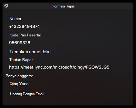 Mengundang pengguna ke rapat melalui