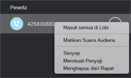 Mengelola orang-orang dalam rapat dan panggilan Anda
