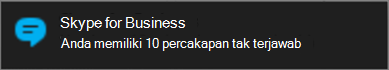 Mendapatkan notifikasi tentang pesan terlewat melalui Peringatan Windows