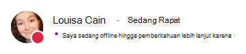 Pesan kehadiran untuk Louisa